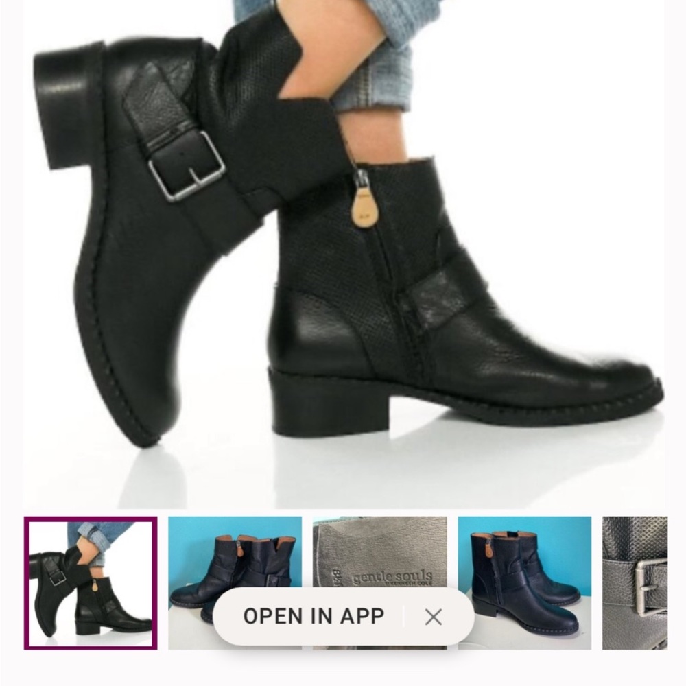 Gentle Souls Black Ankle Boots - Picture 2 of 12